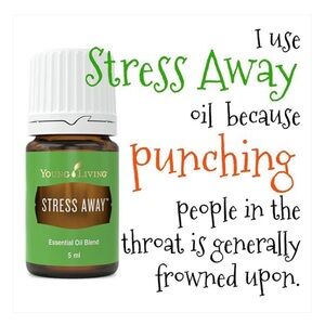 Young Living Stress Away Essential Oil Bottle in Green and White